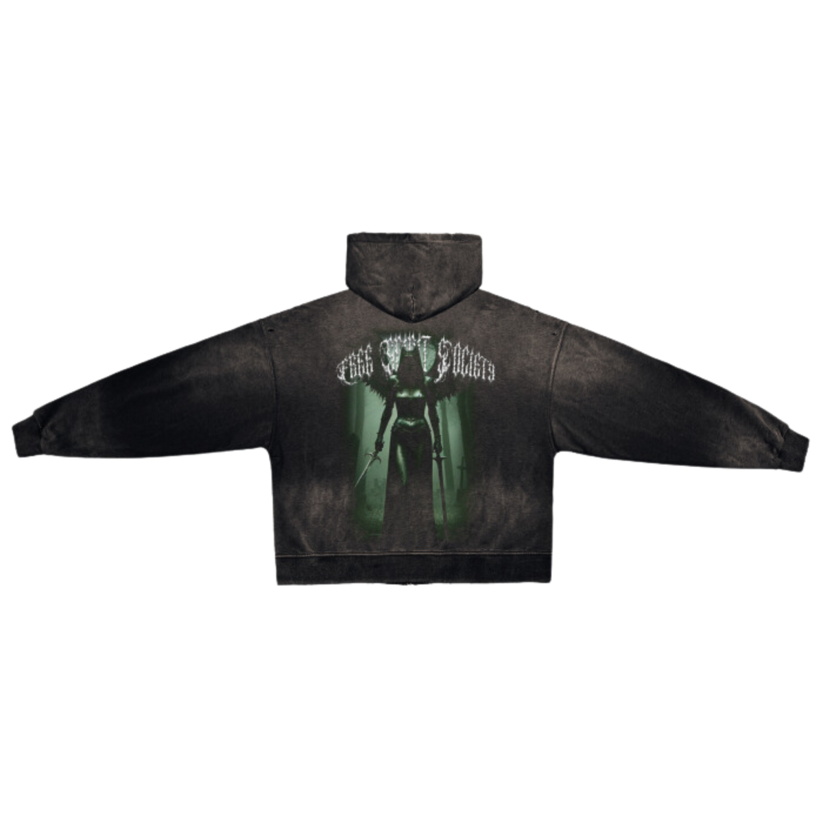 "Beyond The Grave" Zip Up Hoodie | Black